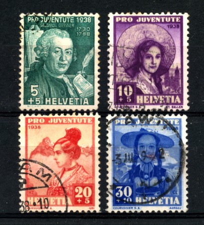 1938 - LOTTO/22271 - SVIZZERA - PRO JUVENTUTE 4v. - USATI