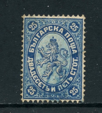 1882/85 - BULGARIA - 25 s. BLU - USATO - LOTTO/27105