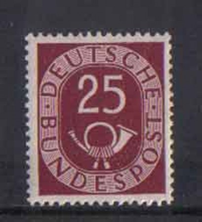 1951 - LOTTO/3757 - GERMANIA FEDERALE - 25p. CORNO DI POSTA