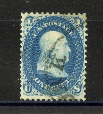 1861/62 - STATI UNITI - LOTTO/40813 - 1 Cent. AZZURRO B.FRANKLIN - USATO