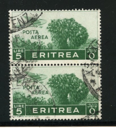1936 - LOTTO/16290B - ERITREA - 5 LIRE POSTA AEREA COPPIA - USATI