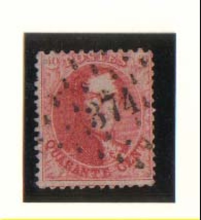 1863 - LBF/2047 - BELGIO - 40c. ROSA CARMINIO