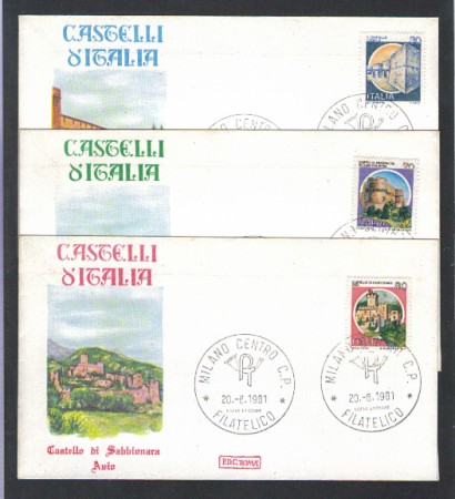 1981 - LOTTO/6745Z - REPUBBLICA - CASTELLI 3v. - FDC