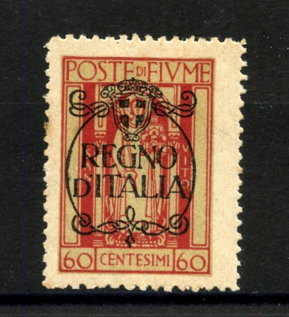 1924 - FIUME - LOTTO/42330 - 60 CENTESIMI SOPRASTAMPATO REGNO D'ITALIA - LINGUELLATO