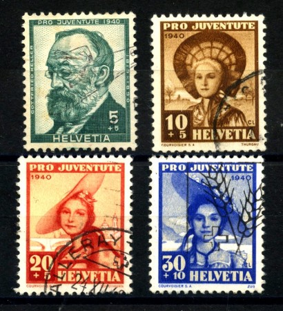 1940 - LOTTO/39369 - SVIZZERA - PRO JUVENTUTE 4v. - USATI