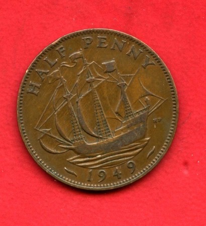 1949 - GRAN BRETAGNA - LOTTO/M47663 -  1/2 PENNY GIORGIO V°