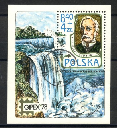 1979 - POLONIA - EXPO FILATELICA CAPEX - FOGLIETTO USATO - LOTTO/36033