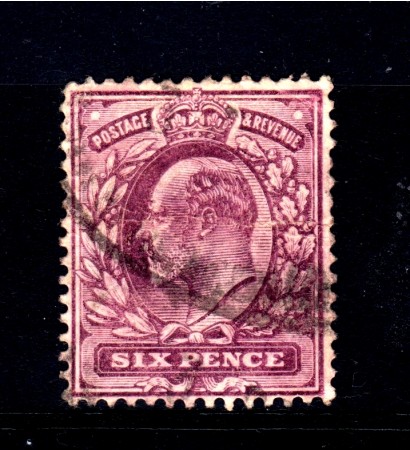 1902/10 - GRAN BRETAGNA - 6d. VIOLETTO EDOARDO VII° - USATO - LOTTO/32086