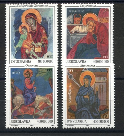 1993 - JUGOSLAVIA - LOTTO/38626 - ICONE 4v. - NUOVI
