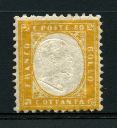1862 - LOTTO/12237 - REGNO - 80c. GIALLO ARANCIO - T/L