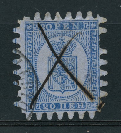 1866 - LOTTO/15008 - FINLANDIA - 20p. AZZURRO SU CELESTE - USATO