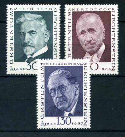 1972 - LOTTO/23477 - LIECHTENSTEIN - PIONIERI DELLA FILATELIA 3v. - NUOVI