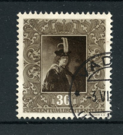 1949 - LOTTO/19231 - LIECHTENSTEIN - 30r. QUADRI REMBRANDT - USATO