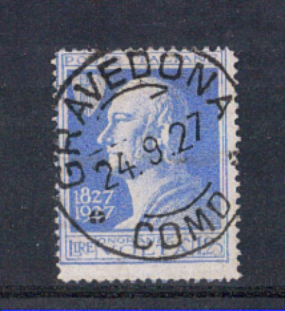 1927 - LOTTO/REG213U1 - REGNO - 1,25 LIRE A. VOLTA - USATO GRAVEDONA