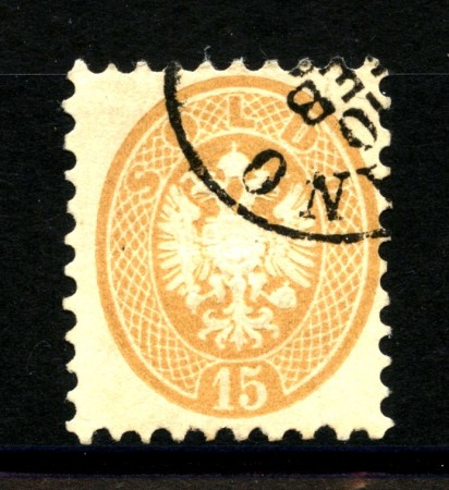 1864/65 - LOMBARDO VENETO - LOTTO/40205 - 15 SOLDI  BRUNO - USATO