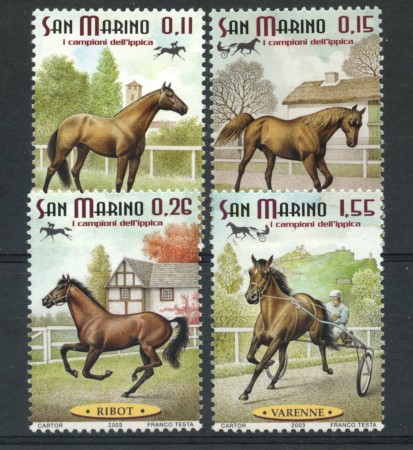 2003 - LOTTO/23320 - SAN MARINO - CAVALLI CELEBRI 4v. - NUOVI