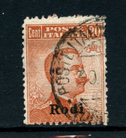 1917/23 - RODI -  LOTTO/28410 - 20 cent. ARANCIO SOPRASTAMPATO - USATO - 