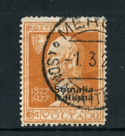 1927 - SOMALIA ITALIANA - LOTTO/26461 -  50c. ARANCIO  A.VOLTA - USATO - 