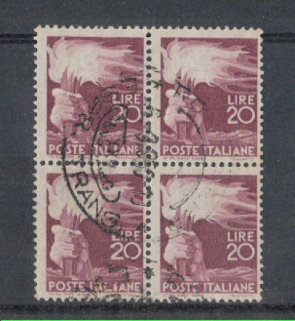 1945 - LOTTO/6002UQ - REPUBBLICA - 20 LIRE DEMOCRATICA QUARTINA 
