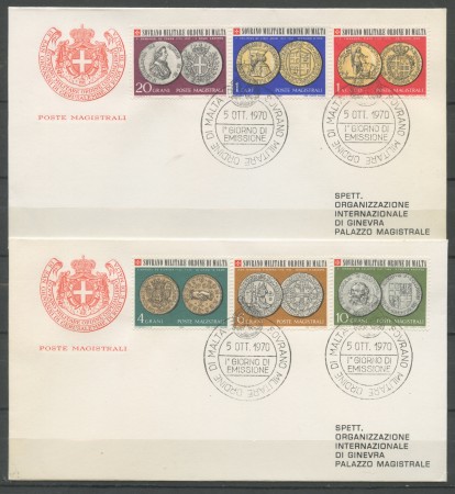 1970 - SOVRANO MILITARE DI MALTA - ANTICHE MONETE - 2 BUSTE FDC - LOTTO/30399