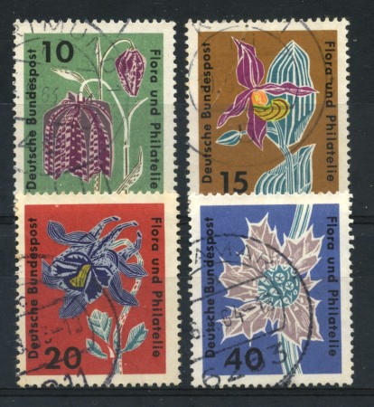 1963 - GERMANIA FEDERALE - ESPOSIZIONE FLORA  E FILATELIA 4v. - USATI - LOTTO/30874U