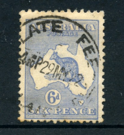 1912/19 - LOTTO/21536 - AUSTRALIA - 6d. OLTREMARE - USATO