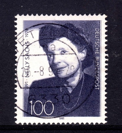 1991 - GERMANIA FEDERALE. - 100p. NELLY SACHS - USATO - LOTTO/31261U