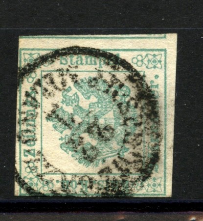1853 - LOMBARDO VENETO - LOTTO/40207 - 2 K. VERDE SCURO - SEGNATASSE PER GIORNALI - USATO