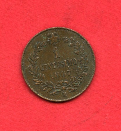 1867 - REGNO - LOTTO/M42228 - 1 CENTESIMO RAME  VITT. EMANUELE II°