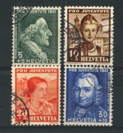 1941 - LOTTO/15248 - SVIZZERA - PRO JUVENTUTE 4v. - USATI