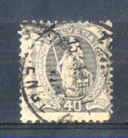 1904 - LOTTO/SVI92UA - SVIZZERA - 40c. GRIGIO TIPO MODIFICATO - USATO