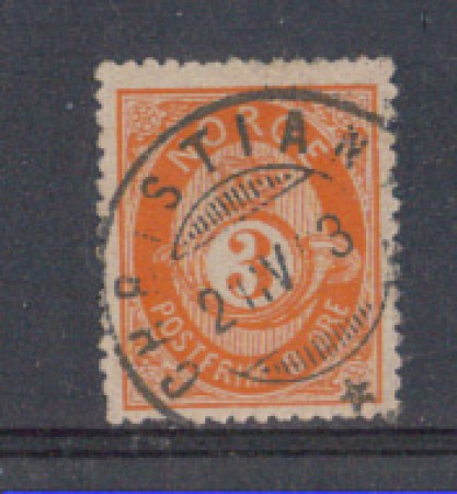 1877 - LOTTO/NORV23U - NORVEGIA - 3 ore. ARANCIO - USATO