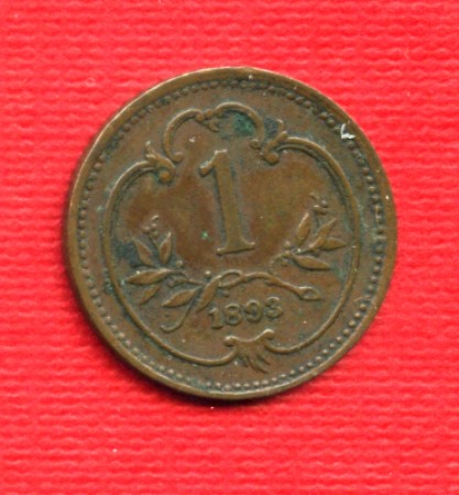1893 - LOTTO/M20723 - AUSTRIA - 1 HELLER  BRONZO
