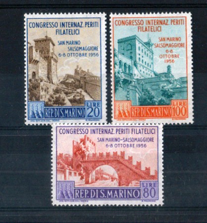 1956 - LOTTO/RSM452CPN - SAN MARINO - CONGRESSO PERITI FILATELICI 3v. NUOVI