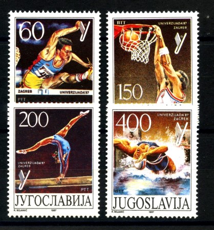 1987 - JUGOSLAVIA - LOTTO/38418 - UNIVERSIADI A ZAGABRIA  4v. - NUOVI