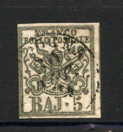 1852 - STATO PONTIFICIO - LOTTO/40350 - 5 BAJ ROSA - USATO