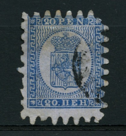 1866 - LOTTO/12259 - FINLANDIA - 20p. STEMMA AZZURRO SU CELESTE - USATO
