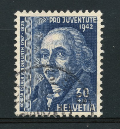 1942 - LOTTO/15250 - SVIZZERA - 30+10 c. PRO JUVENTUTE - USATO