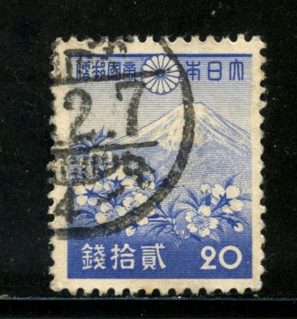 1937/40 - GIAPPONE - 20 s. OLTREMARE - USATO - LOTTO/29744