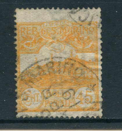 1903 - LOTTO/4932 - SAN MARINO - 45 c. GIALLO  VEDUTA - USATO