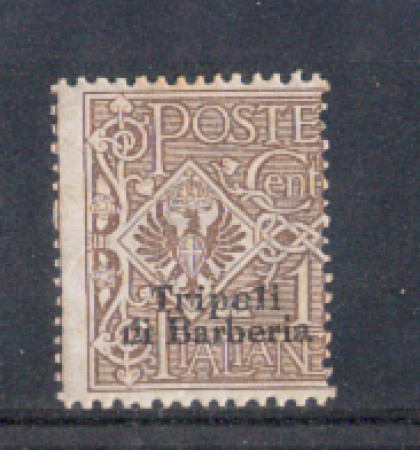TRIPOLI DI BARBERIA - 1909 - LOTTO/10087L - 1 cent. bruno