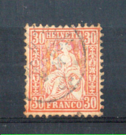 1862 - LBF/2818B - SVIZZERA - 30 CENT. VERMIGLIO -