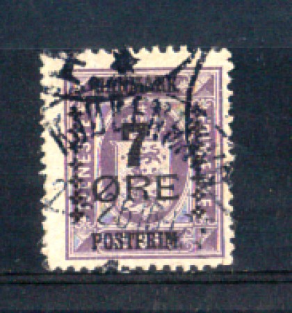 1926 - LOTTO/DAN179U - DANIMARCA - 7 ore su 15 ore VIOLETTO - USATO