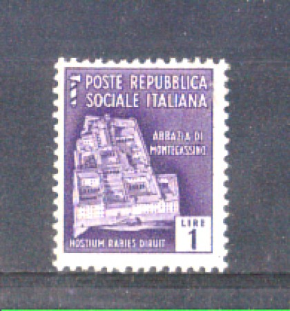 1944 - LOTTO/RSI509N - RSI - 1L. MONUMENTI DISTRUTTI - NUOVO
