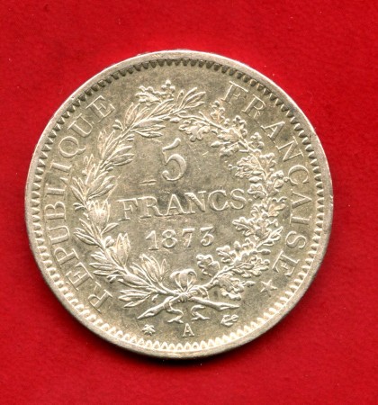 1873A - FRANCIA - LOTTO/M47742 - 5 FRANCHI ARGENTO ERCOLE