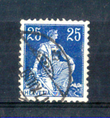 1908 - LOTTO/SVI120U - SVIZZERA - 25c. AZZURRO - USATO