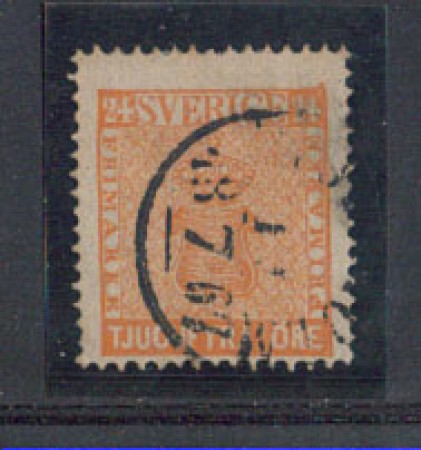1858 - LOTTO/SVE9U - SVEZIA - 24o. ARANCIO - USATO