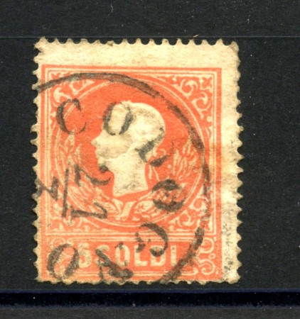 1858/59 - REGNO LOMBARDO VENETO - 5 SOLDI ROSSO I° TIPO - USATO - LOTTO/35999