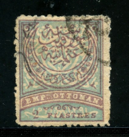 1888/90 - LOTTO/21236 - TURCHIA - 2 piastre LILLA BLU - USATO