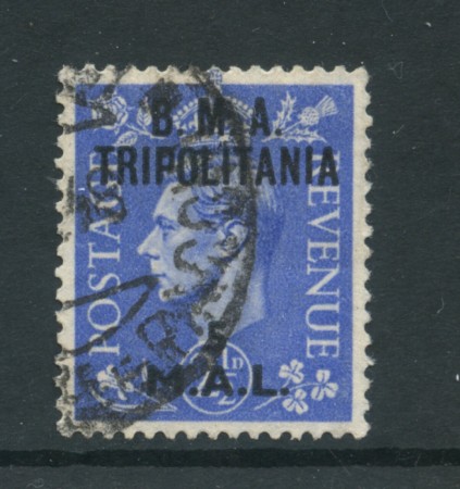 1948 - LOTTO/23674 - B.M.A. TRIPOLITANIA - 5 M. SU 2,5p. OLTREMARE - USATO
